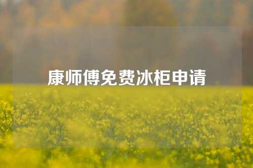 康师傅免费冰柜申请